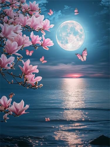 Diamond Painting Erwachsene Blumen, Mond Diamant Painting Set für Kinder, 5D DIY Full Drill Crystal Art Leinwand, Entspannendes Hobby & Stressabbau Geschenke, Perfektes Home Wall Decor 25x35cm f-266 Diamond Painting Erwachsene Blumen, Mond Diamant Painting Set für Kinder, 5D DIY Full Drill Crystal Art Leinwand, Entspannendes Hobby & Stressabbau Geschenke, Perfektes Home Wall Decor 25x35cm f-266 von Duushuait