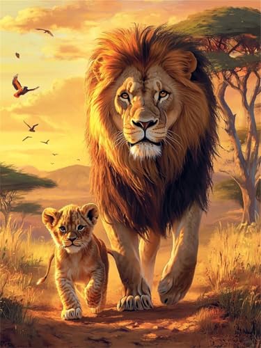 Diamond Painting Erwachsene Der Löwe, Wald Diamant Painting Set für Kinder, 5D DIY Full Drill Crystal Art Leinwand, Entspannendes Hobby & Stressabbau Geschenke, Perfektes Home Wall Decor 25x35cm f-561 Diamond Painting Erwachsene Der Löwe, Wald Diamant Painting Set für Kinder, 5D DIY Full Drill Crystal Art Leinwand, Entspannendes Hobby & Stressabbau Geschenke, Perfektes Home Wall Decor 25x35cm f-561 von Duushuait