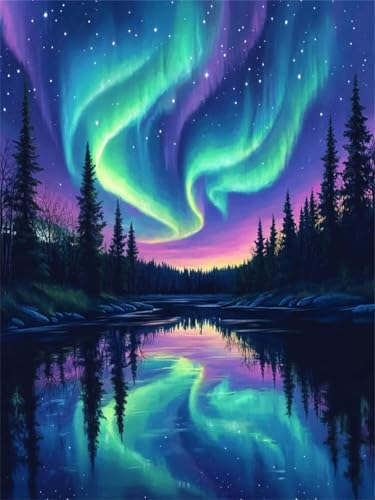 Diamond Painting Erwachsene Polarlicht, Farbe Diamant Painting Set für Kinder, 5D DIY Full Drill Crystal Art Leinwand, Entspannendes & Stressabbau Geschenke, Perfektes Home Wall Decor 35x50cm f-288 Diamond Painting Erwachsene Polarlicht, Farbe Diamant Painting Set für Kinder, 5D DIY Full Drill Crystal Art Leinwand, Entspannendes & Stressabbau Geschenke, Perfektes Home Wall Decor 35x50cm f-288 von Duushuait