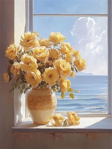 Diamond Painting Erwachsene Vase, Fenster Diamant Painting Set für Kinder, 5D DIY Full Drill Crystal Art Leinwand, Entspannendes Hobby & Stressabbau Geschenke, Perfektes Home Wall Decor 35x50cm f-276 Diamond Painting Erwachsene Vase, Fenster Diamant Painting Set für Kinder, 5D DIY Full Drill Crystal Art Leinwand, Entspannendes Hobby & Stressabbau Geschenke, Perfektes Home Wall Decor 35x50cm f-276 von Duushuait
