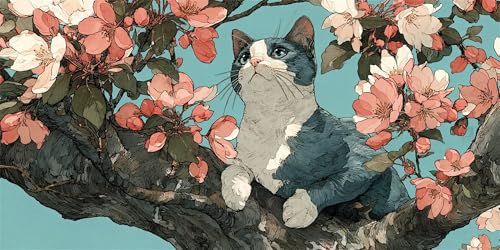 Diamond Painting Katzen Diamond Painting Kinder, Baum Bastelset Erwachsene, Kreativ Set für Erwachsene, 5D Crystal Art Set, DIY Rund Diamant Kunst Kits für Anfänger, für Home Wall Decor, 25x50cm p-525 von Duushuait