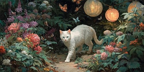 Diamond Painting Katzen Diamond Painting Kinder, Garten Bastelset Erwachsene, Kreativ Set für Erwachsene, 5D Crystal Art Set, DIY Diamant Kunst Kits für Anfänger, für Home Wall Decor, 70x140cm p-507 von Duushuait