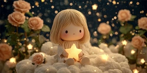 Diamond Painting Mädchen Diamond Painting Kinder, Sterne Bastelset Erwachsene, Kreativ Set für Erwachsene, 5D Crystal Art Set, DIY Diamant Kunst Kits für Anfänger, für Home Wall Decor, 50x100cm p-602 von Duushuait