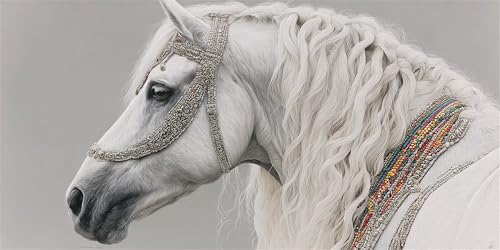 Diamond Painting Pferde Diamond Painting Kinder, Tiere Bastelset Erwachsene, Kreativ Set für Erwachsene, 5D Crystal Art Set, DIY Diamant Kunst Kits für Anfänger, für Home Wall Decor, 25x50cm p-467 von Duushuait