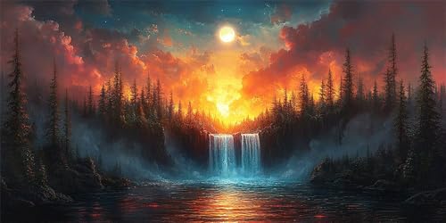 Diamond Painting Sonnenuntergang Diamond Painting Kinder, Wasserfall Bastelset Erwachsene, Kreativ Set für Erwachsene, 5D Crystal Art Set, DIY Diamant Kunst Kits, für Home Decor, 35x70cm p-450 Diamond Painting Sonnenuntergang Diamond Painting Kinder, Wasserfall Bastelset Erwachsene, Kreativ Set für Erwachsene, 5D Crystal Art Set, DIY Diamant Kunst Kits, für Home Decor, 35x70cm p-450 von Duushuait