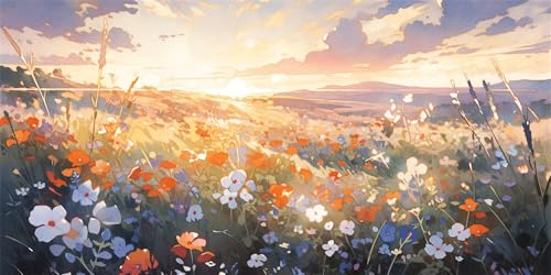 Diamond Painting Sonnenuntergang Diamond Painting Kinder, Wildblumen Bastelset Erwachsene, Kreativ Set für Erwachsene, 5D Crystal Art Set, DIY Diamant Kunst Kits, für Home Decor, 70x140cm p-458 Diamond Painting Sonnenuntergang Diamond Painting Kinder, Wildblumen Bastelset Erwachsene, Kreativ Set für Erwachsene, 5D Crystal Art Set, DIY Diamant Kunst Kits, für Home Decor, 70x140cm p-458 von Duushuait