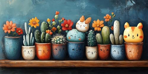 Diamond Painting Topfpflanzen Diamond Painting Kinder, Pflanzen Bastelset Erwachsene, Kreativ Set für Erwachsene, 5D Crystal Art Set, DIY Diamant Kunst Kits für Anfänger, für Home Decor, 25x50cm p-607 von Duushuait