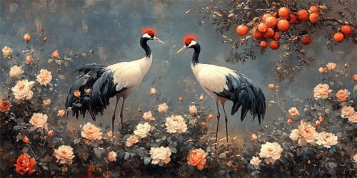Diamond Painting Vogel Diamond Painting Kinder, Blumen Bastelset Erwachsene, Kreativ Set für Erwachsene, 5D Crystal Art Set, DIY Diamant Kunst Kits für Anfänger, für Home Wall Decor, 50x100cm p-581 von Duushuait
