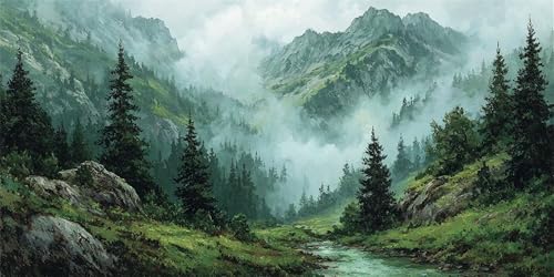 Diamond Painting Wald Diamond Painting Kinder, Berge Bastelset Erwachsene, Kreativ Set für Erwachsene, 5D Crystal Art Set, DIY Rund Diamant Kunst Kits für Anfänger, für Home Wall Decor, 25x50cm p-670 Diamond Painting Wald Diamond Painting Kinder, Berge Bastelset Erwachsene, Kreativ Set für Erwachsene, 5D Crystal Art Set, DIY Rund Diamant Kunst Kits für Anfänger, für Home Wall Decor, 25x50cm p-670 von Duushuait