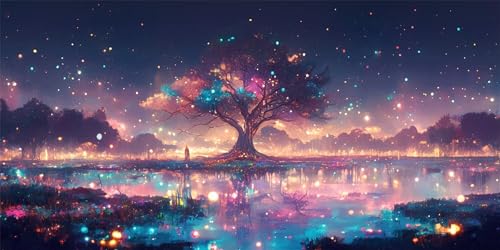 Diamond Painting Wald Diamond Painting Kinder, Der Baum des Lebens Bastelset Erwachsene, Kreativ Set für Erwachsene, 5D Crystal Art Set, DIY Diamant Kunst Kits, für Home Decor, 50x100cm p-672 von Duushuait