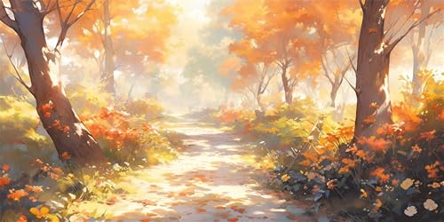 Diamond Painting Wald Diamond Painting Kinder, Herbst Bastelset Erwachsene, Kreativ Set für Erwachsene, 5D Crystal Art Set, DIY Diamant Kunst Kits für Anfänger, für Home Wall Decor, 50x100cm p-669 von Duushuait