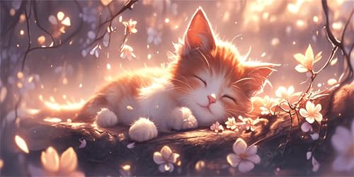 Diamond Painting Wald Diamond Painting Kinder, Katzen Bastelset Erwachsene, Kreativ Set für Erwachsene, 5D Crystal Art Set, DIY Diamant Kunst Kits für Anfänger, für Home Wall Decor, 50x100cm p-664 von Duushuait