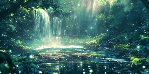 Diamond Painting Wasserfall Diamond Painting Kinder, Wald Bastelset Erwachsene, Kreativ Set für Erwachsene, 5D Crystal Art Set, DIY Diamant Kunst Kits für Anfänger, für Home Wall Decor, 50x100cm p-628 von Duushuait