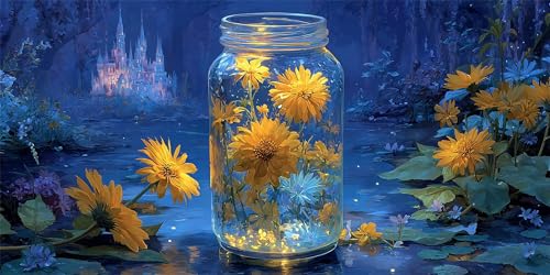 Flasche Diamond Painting Erwachsene, Gelb Diamond Painting Set für Kinder, Crystal Art für Anfänger, DIY Diamant Kunst Mosaikherstellung, Diamant Kunst Erwachsene Groß XXL, Wand Deko, 60x120cm p-613 von Duushuait