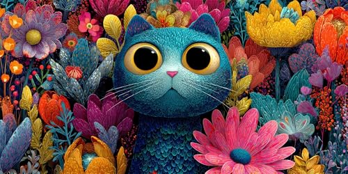 Katzen Diamond Painting Erwachsene, Farbe Diamond Painting Set für Kinder, Crystal Art für Anfänger, DIY Diamant Kunst Mosaikherstellung, Diamant Kunst Erwachsene Groß XXL, Wand Deko, 30x60cm p-480 von Duushuait