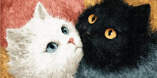 Katzen Diamond Painting Erwachsene, Tiere Diamond Painting Set für Kinder, Crystal Art für Anfänger, DIY Diamant Kunst Mosaikherstellung, Diamant Kunst Erwachsene Groß XXL, Wand Deko, 80x160cm p-491 von Duushuait
