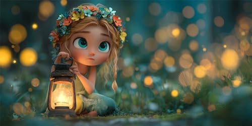 Mädchen Diamond Painting Erwachsene, Wald Diamond Painting Set für Kinder, Crystal Art für Anfänger, DIY Diamant Kunst Mosaikherstellung, Diamant Kunst Erwachsene Groß XXL, Wand Deko, 40x80cm p-601 von Duushuait