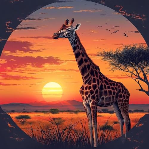 Malen Nach Zahlen Erwachsene Afrikanischer Sonnenuntergang, Anfänger und Kinder, DIY Handgemalt Ölgemälde Kit Mit Knitterfreie Leinwand, Pinsels und Acrylfarbe, Kreativ Bastelset 35x35cm D-653 Malen Nach Zahlen Erwachsene Afrikanischer Sonnenuntergang, Anfänger und Kinder, DIY Handgemalt Ölgemälde Kit Mit Knitterfreie Leinwand, Pinsels und Acrylfarbe, Kreativ Bastelset 35x35cm D-653 von Duushuait