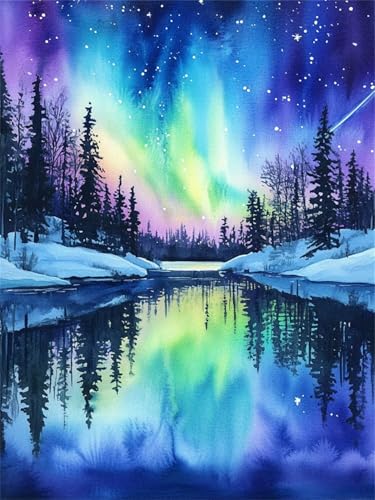 Polarlicht Diamond Painting Kinder, Farbe Diamond Painting Erwachsene, Anfänger Crystal Art Set, Entspannendes & Stressabbau Kunsthandwerk, Perfektes Geschenke, für Home Wall Decor 80x110cm f-287 Polarlicht Diamond Painting Kinder, Farbe Diamond Painting Erwachsene, Anfänger Crystal Art Set, Entspannendes & Stressabbau Kunsthandwerk, Perfektes Geschenke, für Home Wall Decor 80x110cm f-287 von Duushuait
