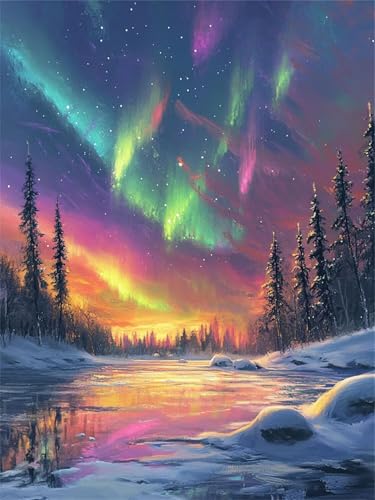 Polarlicht Diamond Painting Kinder, Wald Diamond Painting Erwachsene, Anfänger Crystal Art Set, Entspannendes & Stressabbau Kunsthandwerk, Perfektes Geschenke, für Home Wall Decor 60x80cm f-292 Polarlicht Diamond Painting Kinder, Wald Diamond Painting Erwachsene, Anfänger Crystal Art Set, Entspannendes & Stressabbau Kunsthandwerk, Perfektes Geschenke, für Home Wall Decor 60x80cm f-292 von Duushuait