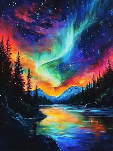 Polarlicht Diamond Painting Kinder, Wasser Diamond Painting Erwachsene, Anfänger Crystal Art Set, Entspannendes & Stressabbau Kunsthandwerk, Perfektes Geschenke, für Home Wall Decor 60x80cm f-295 Polarlicht Diamond Painting Kinder, Wasser Diamond Painting Erwachsene, Anfänger Crystal Art Set, Entspannendes & Stressabbau Kunsthandwerk, Perfektes Geschenke, für Home Wall Decor 60x80cm f-295 von Duushuait