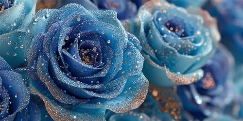 Rose Diamond Painting Erwachsene, Blau Diamond Painting Set für Kinder, Crystal Art für Anfänger, DIY Diamant Kunst Mosaikherstellung, Diamant Kunst Erwachsene Groß XXL, Wand Deko, 100x200cm p-549 von Duushuait