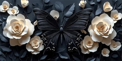 Schmetterlinge Diamond Painting Erwachsene, schwarz Diamond Painting Set für Kinder, Crystal Art für Anfänger, Diamant Kunst Mosaikherstellung, Diamant Kunst Erwachsene XXL, Wand Deko, 100x200cm p-262 Schmetterlinge Diamond Painting Erwachsene, schwarz Diamond Painting Set für Kinder, Crystal Art für Anfänger, Diamant Kunst Mosaikherstellung, Diamant Kunst Erwachsene XXL, Wand Deko, 100x200cm p-262 von Duushuait