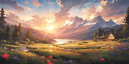 Sonnenuntergang Diamond Painting Erwachsene, Häuser Diamond Painting Set für Kinder, Crystal Art für Anfänger, Diamant Kunst Mosaikherstellung, Diamant Kunst Erwachsene XXL, Wand Deko, 100x200cm p-448 Sonnenuntergang Diamond Painting Erwachsene, Häuser Diamond Painting Set für Kinder, Crystal Art für Anfänger, Diamant Kunst Mosaikherstellung, Diamant Kunst Erwachsene XXL, Wand Deko, 100x200cm p-448 von Duushuait