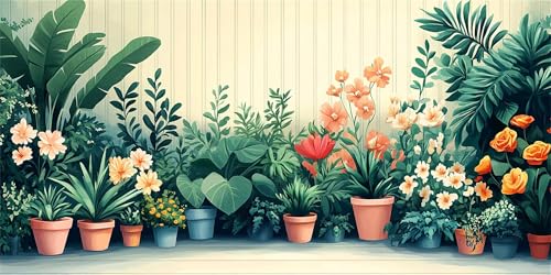 Topfpflanzen Diamond Painting Erwachsene, Pflanzen Diamond Painting Set für Kinder, Crystal Art für Anfänger, Diamant Kunst Mosaikherstellung, Diamant Kunst Erwachsene XXL, Wand Deko, 30x60cm p-606 von Duushuait