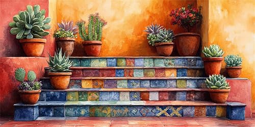 Topfpflanzen Diamond Painting Erwachsene, Pflanzen Diamond Painting Set für Kinder, Crystal Art für Anfänger, Diamant Kunst Mosaikherstellung, Diamant Kunst Erwachsene XXL, Wand Deko, 40x80cm p-608 von Duushuait