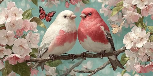Vogel Diamond Painting Erwachsene, Tiere Diamond Painting Set für Kinder, Crystal Art für Anfänger, DIY Diamant Kunst Mosaikherstellung, Diamant Kunst Erwachsene Groß XXL, Wand Deko, 40x80cm p-574 von Duushuait