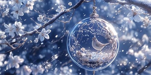 Vogel Diamond Painting Erwachsene, Winter Diamond Painting Set für Kinder, Crystal Art für Anfänger, DIY Diamant Kunst Mosaikherstellung, Diamant Kunst Erwachsene Groß XXL, Wand Deko, 60x120cm p-573 von Duushuait