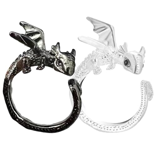 2 Stück Drachens Häkelring Für Finger, Crochet Ring Dragon, Drachens Garn Führung Stricken Spannringe, Legierung Verstellbare Häkel Spannungsschlaufen, Garnführer Häkelring 2 Stück Drachens Häkelring Für Finger, Crochet Ring Dragon, Drachens Garn Führung Stricken Spannringe, Legierung Verstellbare Häkel Spannungsschlaufen, Garnführer Häkelring von Duvcoywae