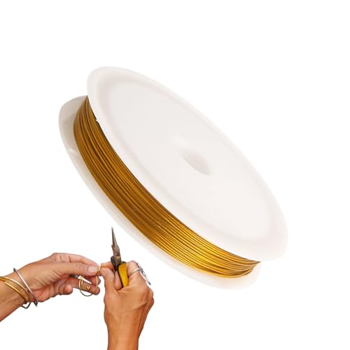 Duvcoywae Perlendraht - Edelstahl Dünner Schmuckdraht | Gold Silber Bastelgarn Schmuckdekoration Bastelbedarf für Handarbeiten Duvcoywae Perlendraht - Edelstahl Dünner Schmuckdraht | Gold Silber Bastelgarn Schmuckdekoration Bastelbedarf für Handarbeiten von Duvcoywae