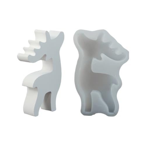 Duvcoywae Tier Gießformen - Reh Weihnachten Silikonformen | Rentier Form Fondant Schokolade Backwerkzeuge Für Festliche Küchenhandwerk Cupcake Kerze Deko Hochzeit Haushalt Festtagsdekoration von Duvcoywae
