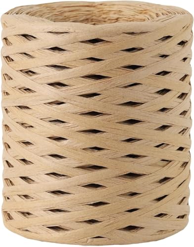 Bast-Papierband, natürliches gedrehtes Papierband für Geschenkverpackungen, Basteln und Weben, 0,6 cm Breite (Kraft), Marke: GZXUNFA 4,5 4,5 von 5 Sternen, 43 Bewertungen von Duxiuyong