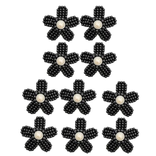 10 Stück Aufnäher Kunstperlen Blumen Patches Applikation Dekorative Flicken für Kleidung Haarnadeln von Duyeuau