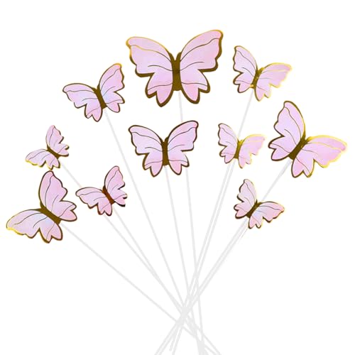 10 x Schmetterlings-Kuchendekoration, kreative Cupcake-Aufsätze, Papier-Backzubehör für Geburtstagsparty, Hochzeit, Jahrestag 10 x Schmetterlings-Kuchendekoration, kreative Cupcake-Aufsätze, Papier-Backzubehör für Geburtstagsparty, Hochzeit, Jahrestag von Duyeuau
