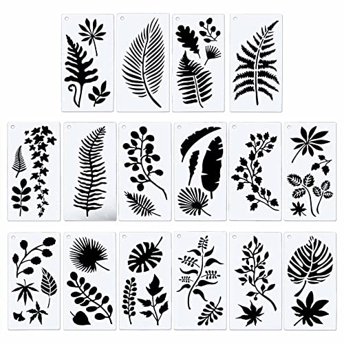 16 Blatt dekorative Schablone zum Malen von Blättern Schablone waschbar für Kunst Scrapbook Journal Stoff 16 Blatt dekorative Schablone zum Malen von Blättern Schablone waschbar für Kunst Scrapbook Journal Stoff von Duyeuau