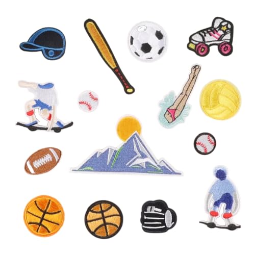 16 Stück ästhetische Reparaturflicken zum Aufbügeln, bestickte Flicken aus der Sport-Serie, zum Aufbügeln 16 Stück ästhetische Reparaturflicken zum Aufbügeln, bestickte Flicken aus der Sport-Serie, zum Aufbügeln von Duyeuau