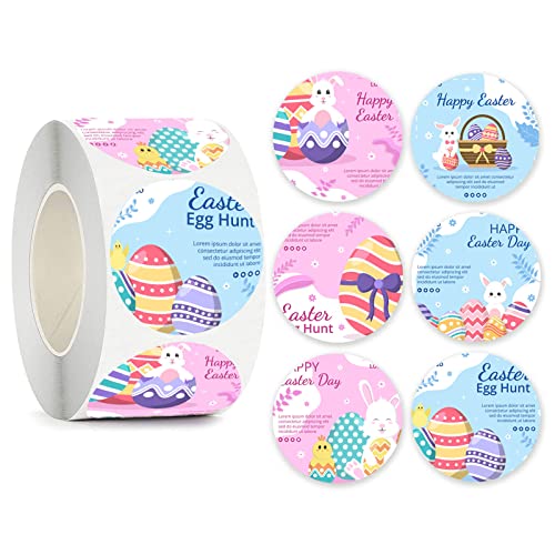500 Stück runde Aufkleber "Happy Easter", selbstklebende Umschläge, Siegeletiketten, Partykarten, Geschenke, Schachteln, Dekorationen, Aufkleberrolle 500 Stück runde Aufkleber "Happy Easter", selbstklebende Umschläge, Siegeletiketten, Partykarten, Geschenke, Schachteln, Dekorationen, Aufkleberrolle von Duyeuau