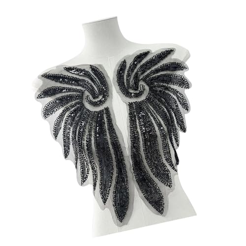 Auffällige Perlen-Spitzenapplikation, verziert mit Perlen, Pailletten, für Brautkleider, Bühnenkostüme, Brautschmuck, Brustdekoration Auffällige Perlen-Spitzenapplikation, verziert mit Perlen, Pailletten, für Brautkleider, Bühnenkostüme, Brautschmuck, Brustdekoration von Duyeuau