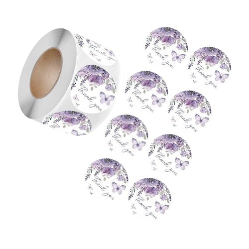 Blumendruck Aufkleber Danke Etiketten Versiegelung Aufkleber Deko Rund Dankeschön für Party Blumendruck Dekorative Etiketten von Duyeuau