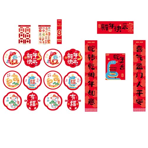 Chinesisches Neujahrsdekorationsset mit hellen Paaren und Glücksfiguren für traditionelle Feiern von Duyeuau