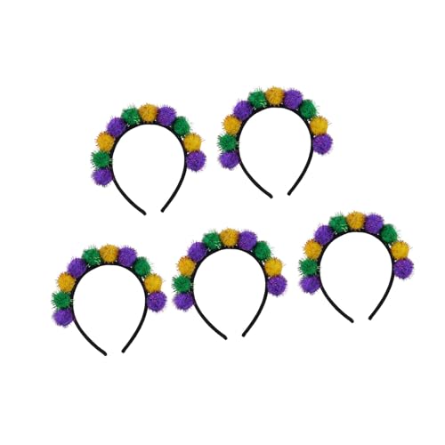 Damen-Stirnband mit buntem Charm, Kopfbedeckung für Komfort auf Festivals und Feiern, 5-teiliges Set von Duyeuau