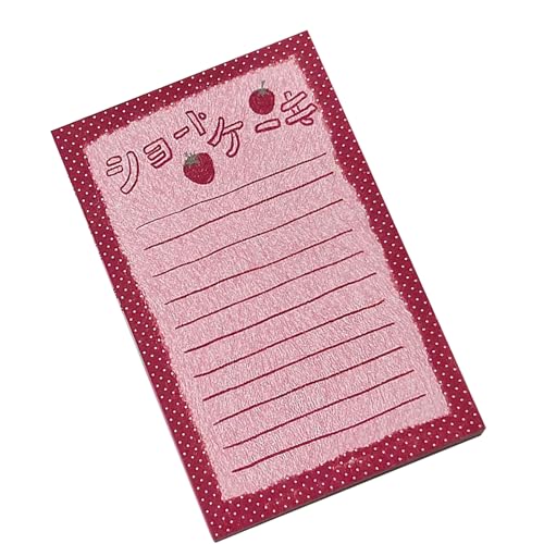 Duyeuau Erdbeer-Notizblock, einfache Haftnotizen, koreanischer Stil, Haftblock, Schreibblock, schöner Notizblock, Papierblock von Duyeuau