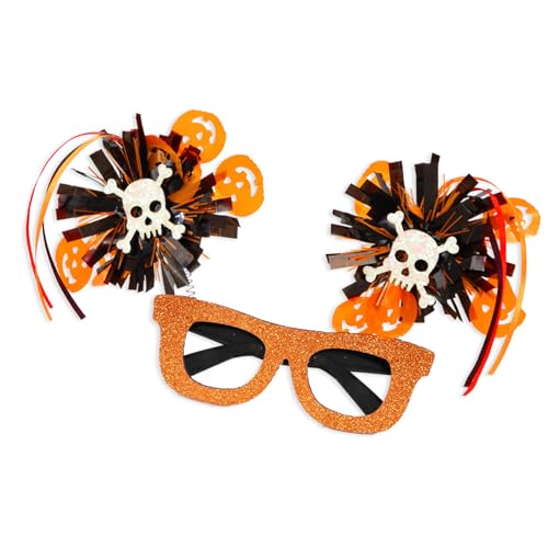 Duyeuau Festliche Brille Halloween Glitzer Brille Foto Requisiten für Teenager Erwachsene Schädel Frühling für Party Feier Duyeuau Festliche Brille Halloween Glitzer Brille Foto Requisiten für Teenager Erwachsene Schädel Frühling für Party Feier von Duyeuau