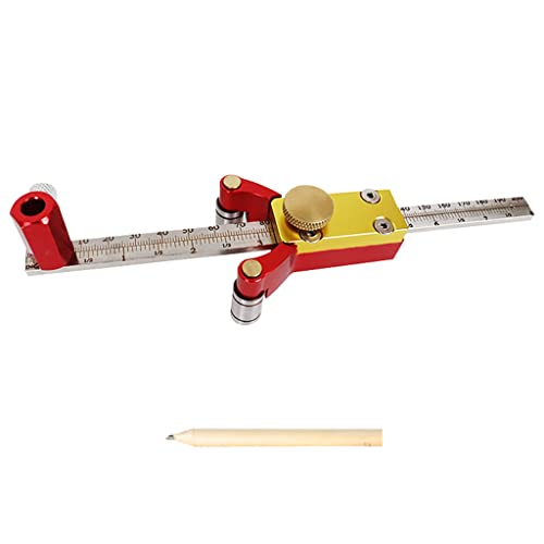 Duyeuau Holzanreißnadel für W/La-S-Skala, metrisch/Zoll-Werkzeuge, Aluminiumlegierung, Zeichenwerkzeug, 0–200 mm, professionelle Holzbearbeitung von Duyeuau