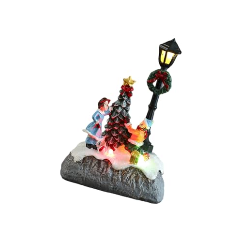 Duyeuau Leuchtende Weihnachtsfigur aus Kunstharz mit LED-Licht, Festival-Dekoration für Tischsims, Feiertagsmittel, Heimdekoration, mit Lichtern Duyeuau Leuchtende Weihnachtsfigur aus Kunstharz mit LED-Licht, Festival-Dekoration für Tischsims, Feiertagsmittel, Heimdekoration, mit Lichtern von Duyeuau