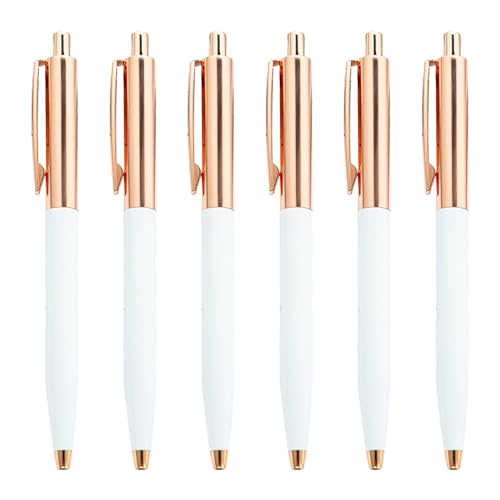Duyeuau Metall-Kugelschreiber, einziehbarer Kugelschreiber, Business-Signierstift, glatt zu schreiben, für Hotelempfang, 6 Stück Duyeuau Metall-Kugelschreiber, einziehbarer Kugelschreiber, Business-Signierstift, glatt zu schreiben, für Hotelempfang, 6 Stück von Duyeuau
